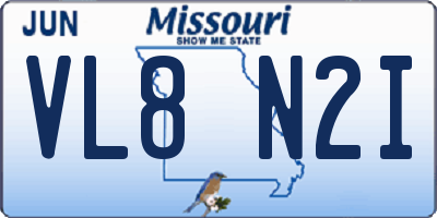 MO license plate VL8N2I