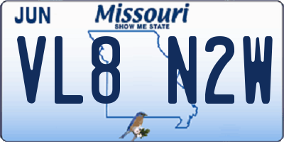 MO license plate VL8N2W