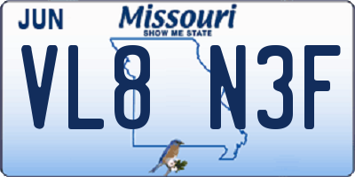 MO license plate VL8N3F