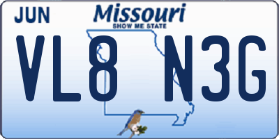 MO license plate VL8N3G