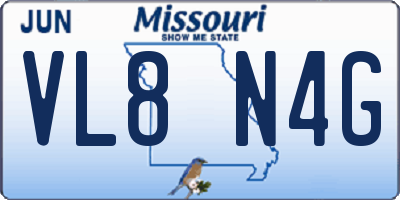MO license plate VL8N4G