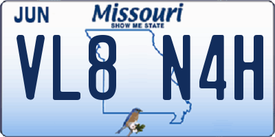 MO license plate VL8N4H