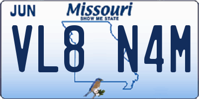 MO license plate VL8N4M