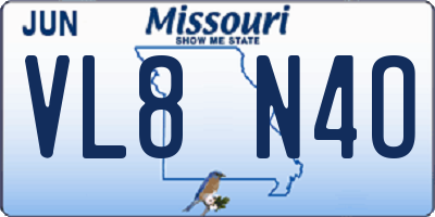 MO license plate VL8N4O
