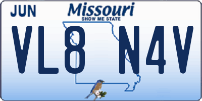 MO license plate VL8N4V