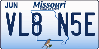 MO license plate VL8N5E