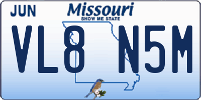 MO license plate VL8N5M