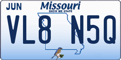 MO license plate VL8N5Q