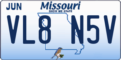 MO license plate VL8N5V