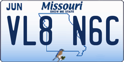 MO license plate VL8N6C