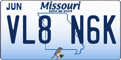 MO license plate VL8N6K
