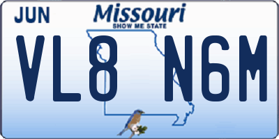 MO license plate VL8N6M
