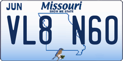 MO license plate VL8N6O