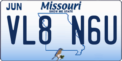 MO license plate VL8N6U