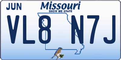 MO license plate VL8N7J