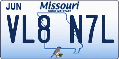MO license plate VL8N7L