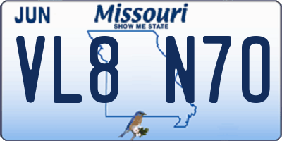 MO license plate VL8N7O