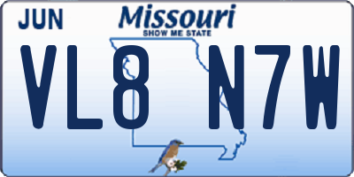 MO license plate VL8N7W