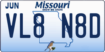 MO license plate VL8N8D