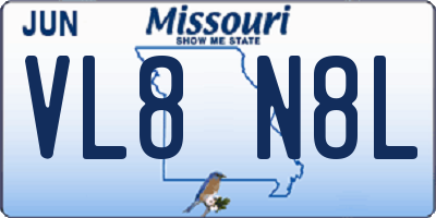 MO license plate VL8N8L