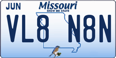 MO license plate VL8N8N