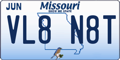 MO license plate VL8N8T