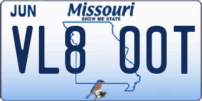 MO license plate VL8O0T