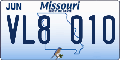 MO license plate VL8O1O