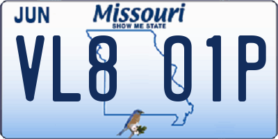 MO license plate VL8O1P