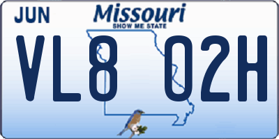 MO license plate VL8O2H