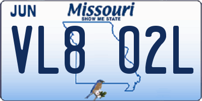 MO license plate VL8O2L