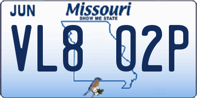 MO license plate VL8O2P