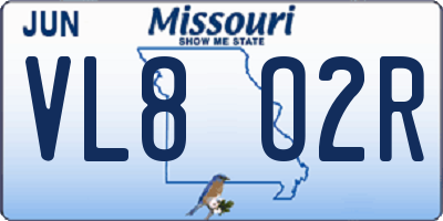 MO license plate VL8O2R