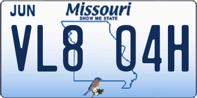 MO license plate VL8O4H