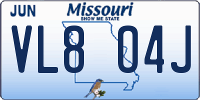 MO license plate VL8O4J