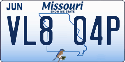 MO license plate VL8O4P