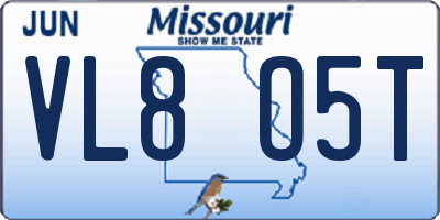 MO license plate VL8O5T