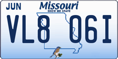 MO license plate VL8O6I