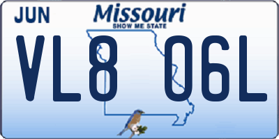 MO license plate VL8O6L