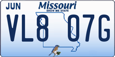 MO license plate VL8O7G
