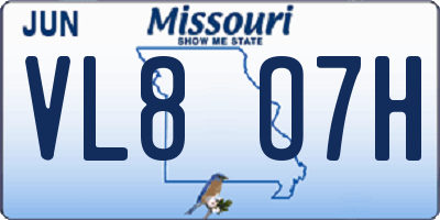 MO license plate VL8O7H
