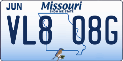 MO license plate VL8O8G