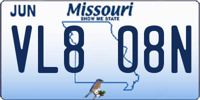 MO license plate VL8O8N