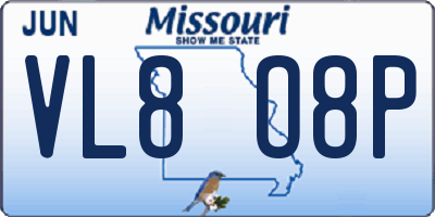 MO license plate VL8O8P