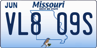 MO license plate VL8O9S