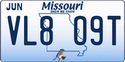 MO license plate VL8O9T