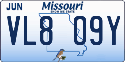 MO license plate VL8O9Y