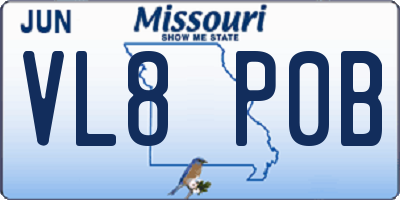 MO license plate VL8P0B