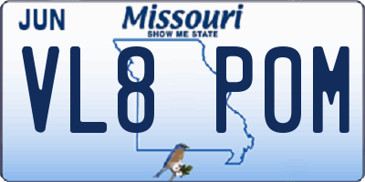 MO license plate VL8P0M