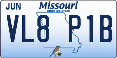 MO license plate VL8P1B